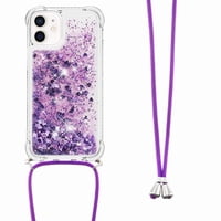 Funda Foxdock Para Iphone 12 Mini Con Cuerda Ajustable, Brillo Líquido, Protección Antigolpes Y Lente – Ideal Para Regalo