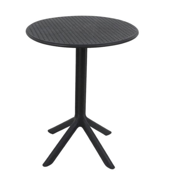 Mesa Cocina Terraza Jardín Redonda Rostad 77x60x60cm Negra