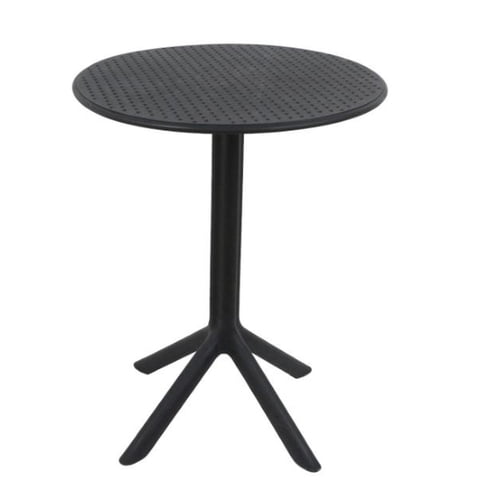 Escandinavia - Mesa Cocina Terraza Jardín Redonda Rostad 77X60X60Cm Negra