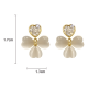 thumbnail image 3 of Aros Pendientes Trébol Cuatro Hojas Nácar Corazón, 3 of 3