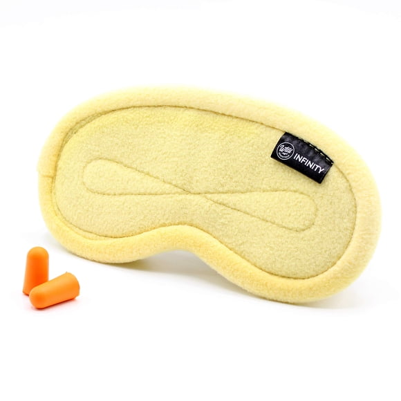 Máscara de Sueño Infinity Fleece Amarilla 9x19 cm