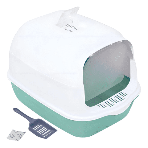 Genérico - Rack & Pack Arenero Para Gato Cerrado 52 X 35 X 34 Cm Caja De Arena Para Gatos Con Tapa Y Puerta Abatible Incluye Pala Limpiadora Fácil De Limpiar Ideal Para Viaje Areneros Para Gatitos Tamaño Chico