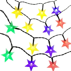 Genérico - Guirnalda Solar Estrellas Rgb Led Decoracion Jardin 5 Metros