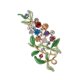 thumbnail image 5 of Elegante Mujer Rhinestone Cristal Verde Esmalte Hojas Hoja Broche Pin Joyería, 5 of 5