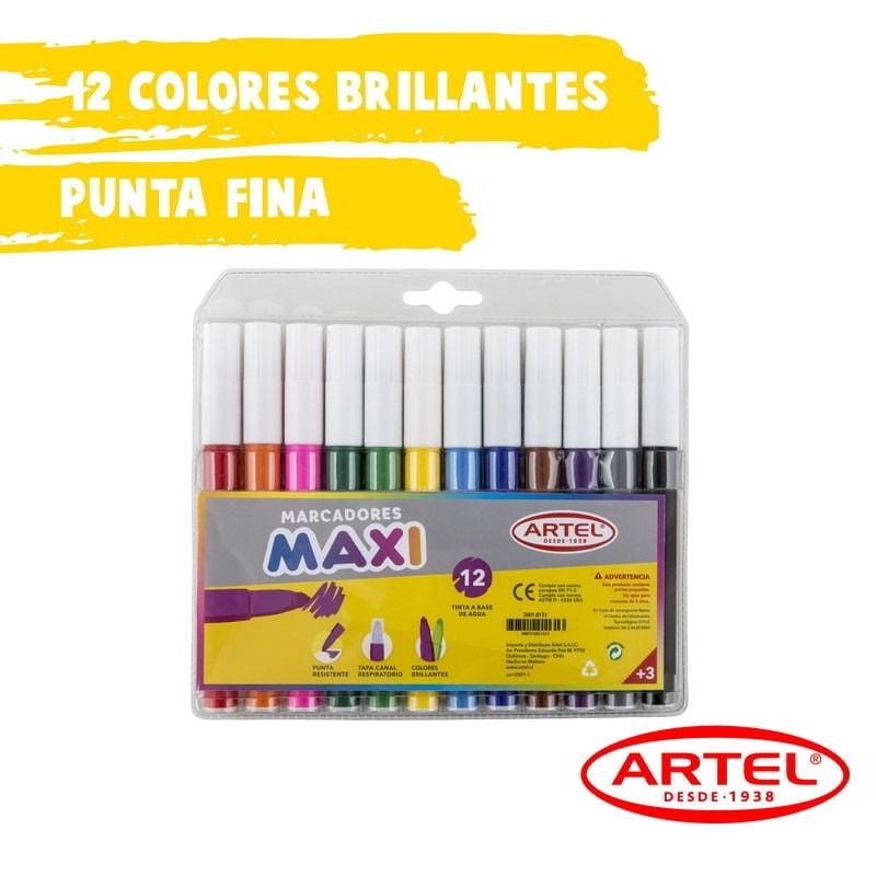 Artel - Marcadores Maxi 12 Colores
