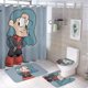 thumbnail image 1 of Hilda-theme 4-Piece Shower Curtain Set with Rugs, Waterproof Bathroom Decor Set Includes Bath Mat, U-Shaped Rug, Toilet Lid Cover and Curtain with Hooks, 1 of 6