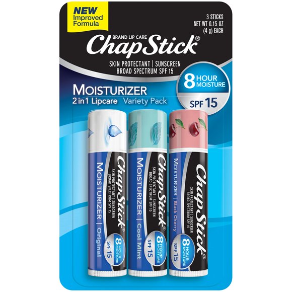 Bálsamo labial ChapStick Moisturizer Original SPF 15, 4,4 ml (paquete de 3)