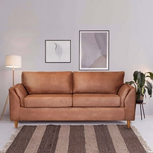 Latam Home - Sofa Milan 3C Con Resortes Pocket Cuero Kentucky Tabaco