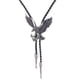 thumbnail image 1 of Hombres vaquero de cuero Rodeo Bolo Tie corbata cordón águila colgante de plata antigua, 1 of 2