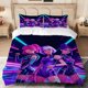 thumbnail image 1 of Vintage Neon K-POP Group Futuristic Idol Print Bedding Set Soft Comfortable Breathable, 1 of 5