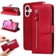 thumbnail image 5 of Funda con Cremallera para iPhone 16 Plus, Carcasa Cartera de Cuero PU con Soporte y Tarjetero, 5 of 6