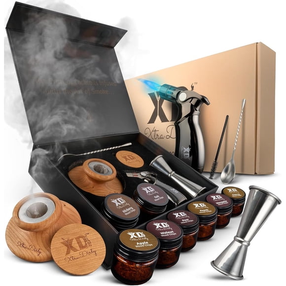 Kit Cocktail Smoker 8 Chips De Madera Antorcha Cuádruple