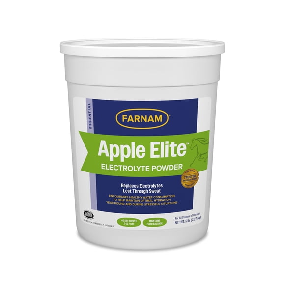 Suplemento en polvo de electrolitos para caballos Farnam Apple Elite, 2,27 kg