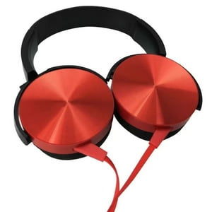 Genérico - Audifono Extra Bass Microfono 3.5 Mm Plug Estereo Rojo