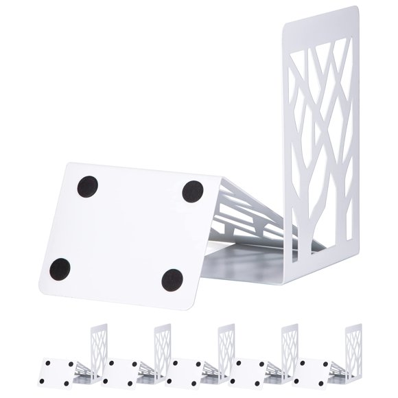 Sujetalibros INNÔPLUS de metal blanco para libros pesados 12x9x17,5 cm