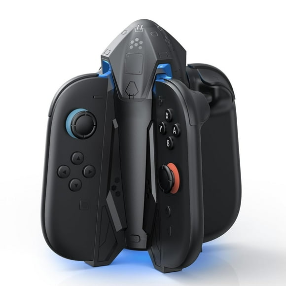 Base de Carga 4-en-1 AARONMEI para Joy-Cons Nintendo Switch 2 RGB USB-C Negro