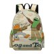 thumbnail image 1 of Rana y Sapo-theme Backpack, Campus style schoolbag Bookbag with Adjustable Shoulder Straps And Large Zip Compartment, Unisex Travel Bags.42x30x15cm, 1 of 6