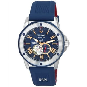 Reloj Bulova Marine Star Open Heart Blue Dial Automatic Diver'S 98A282 200M Men'S Watch
