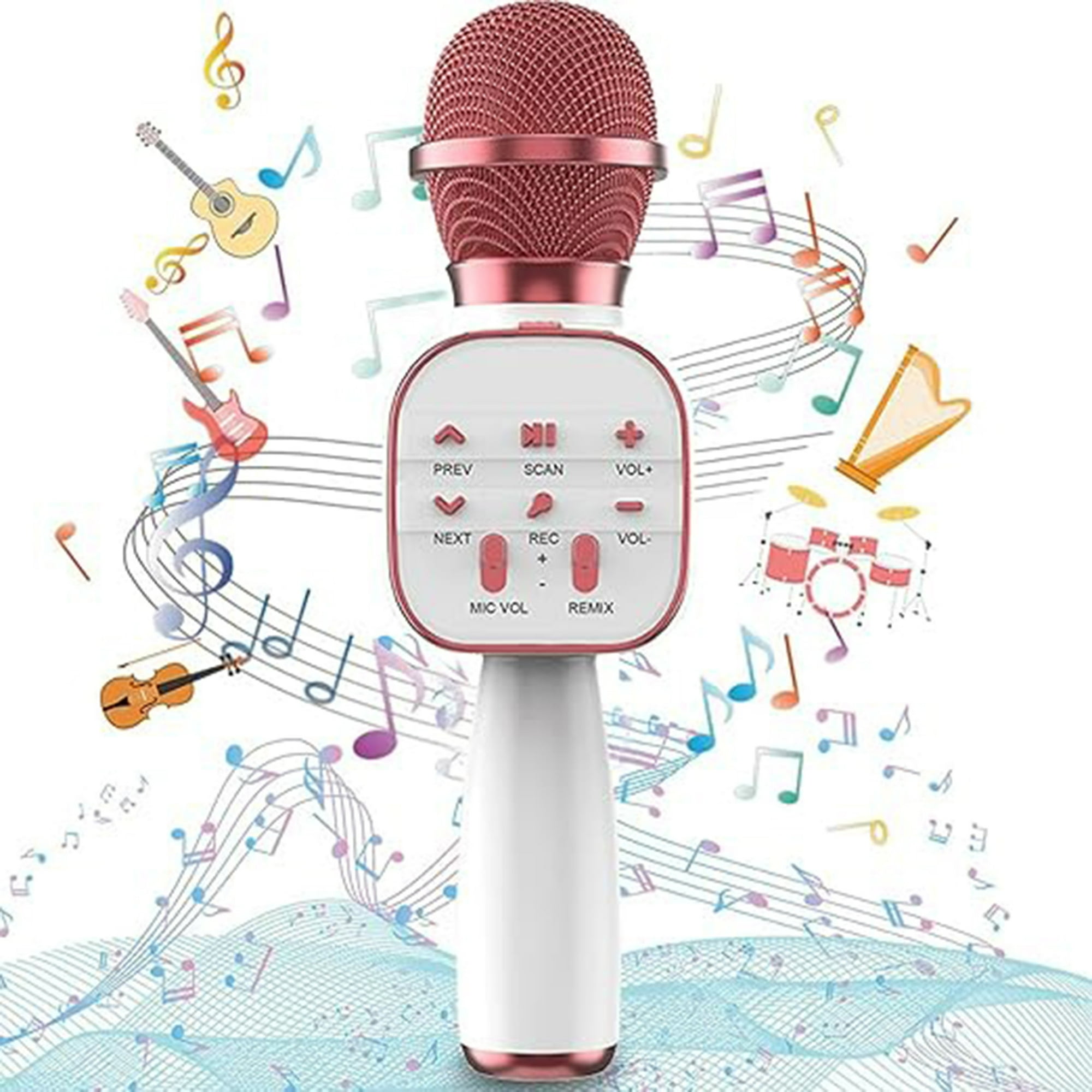 Veatool - Micrófono De Karaoke Bluetooth 5.0 Inalámbrico Con Altavoz, Cambio De Voz Divertido, Tws Duet Y Batería Duradera - Color Rosa