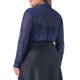 thumbnail image 3 of Agnes Orinda Women's Plus Size Escuela Colegio Manga Larga Abierta Delantera Transparente Malla Bolero Chaqueta Corta Cárdigans 2X Azul Marino, 3 of 6