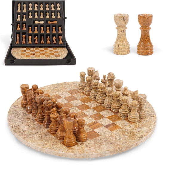 Juego de ajedrez EARTHENTONES 38 cm Mármol coral y rojo