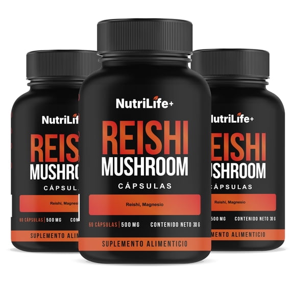 X3 Reishi Mushroom 500mg 180 Capsulas Nutrilife+ Sistema Inmune