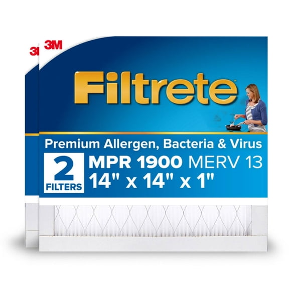 Filtro de aire Filtrete AC Furnace MERV 13 MPR 1900 14 x 14 x 1 paquete de 2