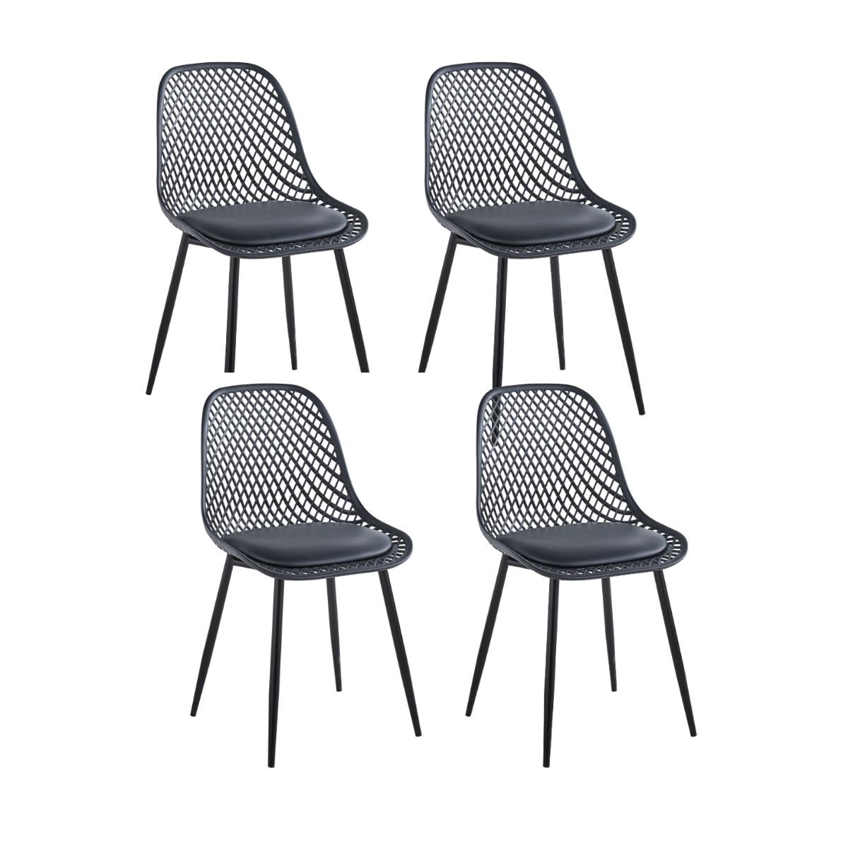 Klik Muebles - Pack De 4 Sillas Europa Acolchadas - Negras