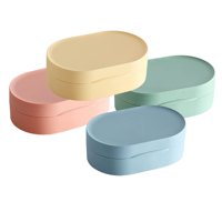 Magideal - 4X Caja De Jabón De Viaje Portátil Contenedor De Jabón Estuche De Almacenamiento Organizador De Sellado Protector Impermeable Para Baño Al Aire Libre Oval