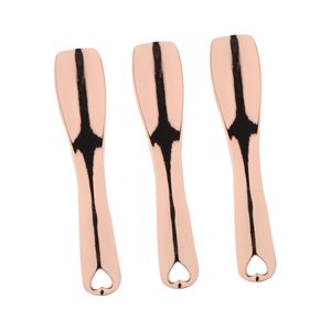 Ioensy - Cuchara De Maquillaje De 3 Uds., Espátula Cosmética De Metal Para Cosméticos Faciales, Oro Rosa
