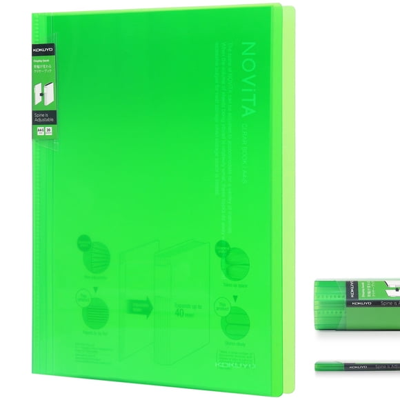 Carpeta Art Portfolio Kokuyo RA-N20LG, tamaño A4/US, letra verde claro