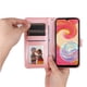 thumbnail image 3 of Funda tipo cartera FOXDOCK para Samsung Galaxy A04E , diseño girasol en relieve, cuero PU, cierre magnético, soporte y tarjetero, 3 of 5