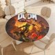 thumbnail image 4 of Doom Eternal-theme Fitted Round Tablecloths Elastic Edged Table Covers Waterproof Table Cloth for Kitchen Holiday Party Tables Decor 120cm, 4 of 6