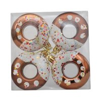 Bothyi - 4 Colgantes De Bolas De Navidad En Forma De Donut De 7 Cm De Diámetro Para Decoración Navideña