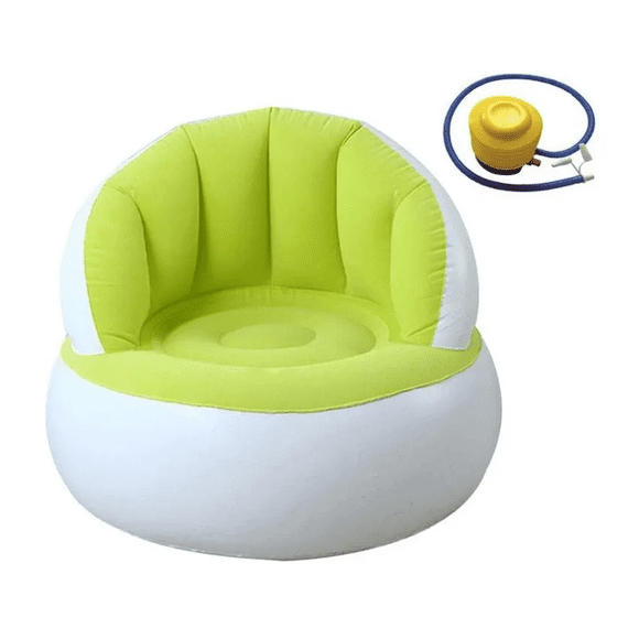 Sillón Inflable Belug Puff Tumbona Con Reposa Pies Verde