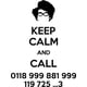 thumbnail image 1 of Decomural Call 0118 999 881 Keep Calm WS-41509, 1 of 2