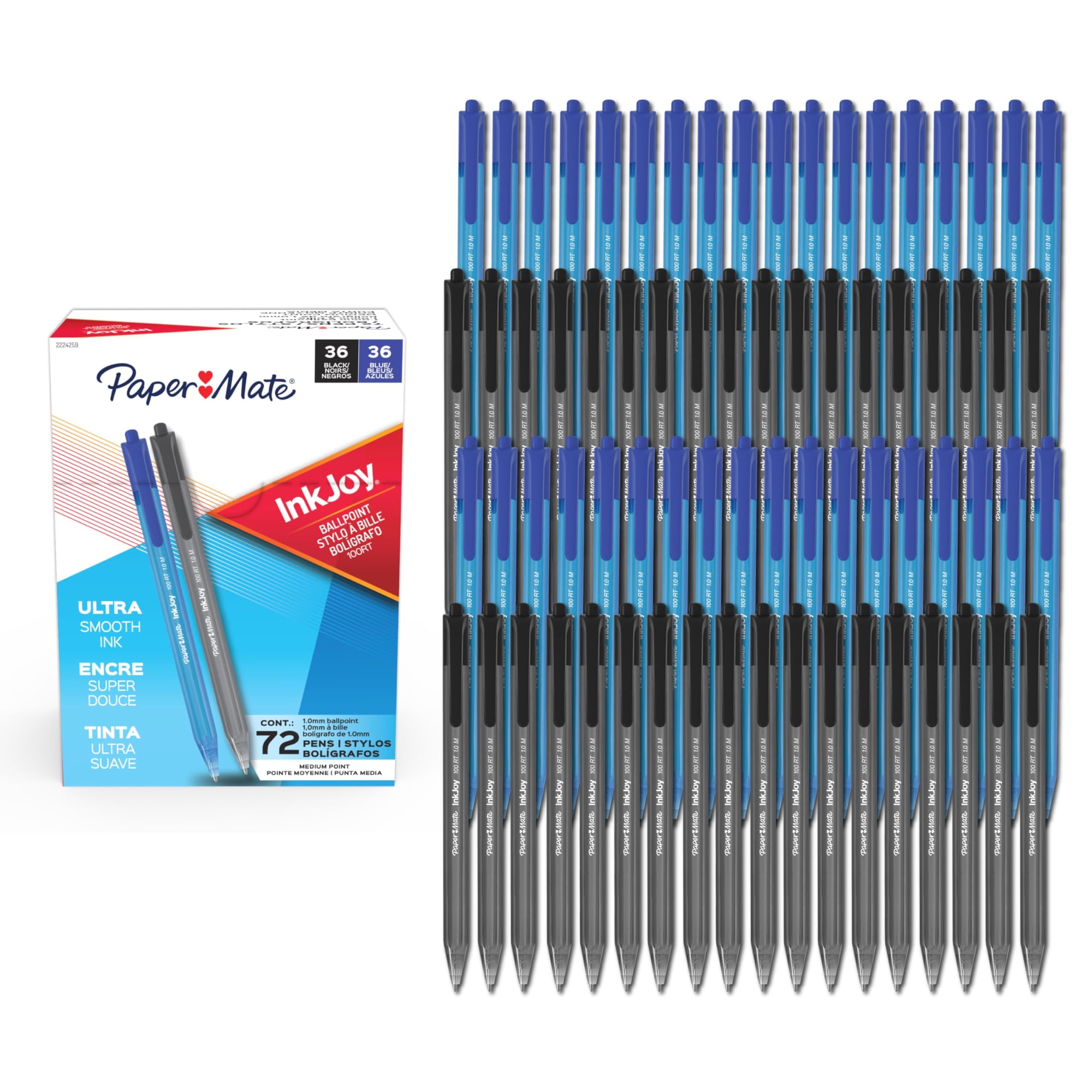 Paper Mate‌ - Bolígrafo Paper Mate Inkjoy 100rt, 1 Mm, 72 Unidades