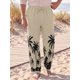 thumbnail image 4 of INSPIRE CHIC Pantalones de Lino Estampados Hawaianos de Playa con Cintura Ajustable para Hombre XL Caqui, 4 of 5