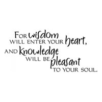 Rienda Libre Graphics - Decomural Wisdom Will Enter Your Heart Bible Ws-15140