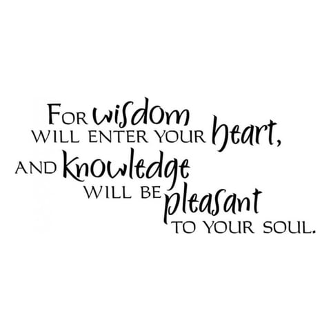 Rienda Libre Graphics - Decomural Wisdom Will Enter Your Heart Bible Ws-15140