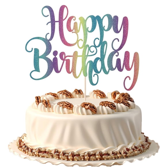 Decoración para tartas FMIyuneEA, color degradado, feliz cumpleaños