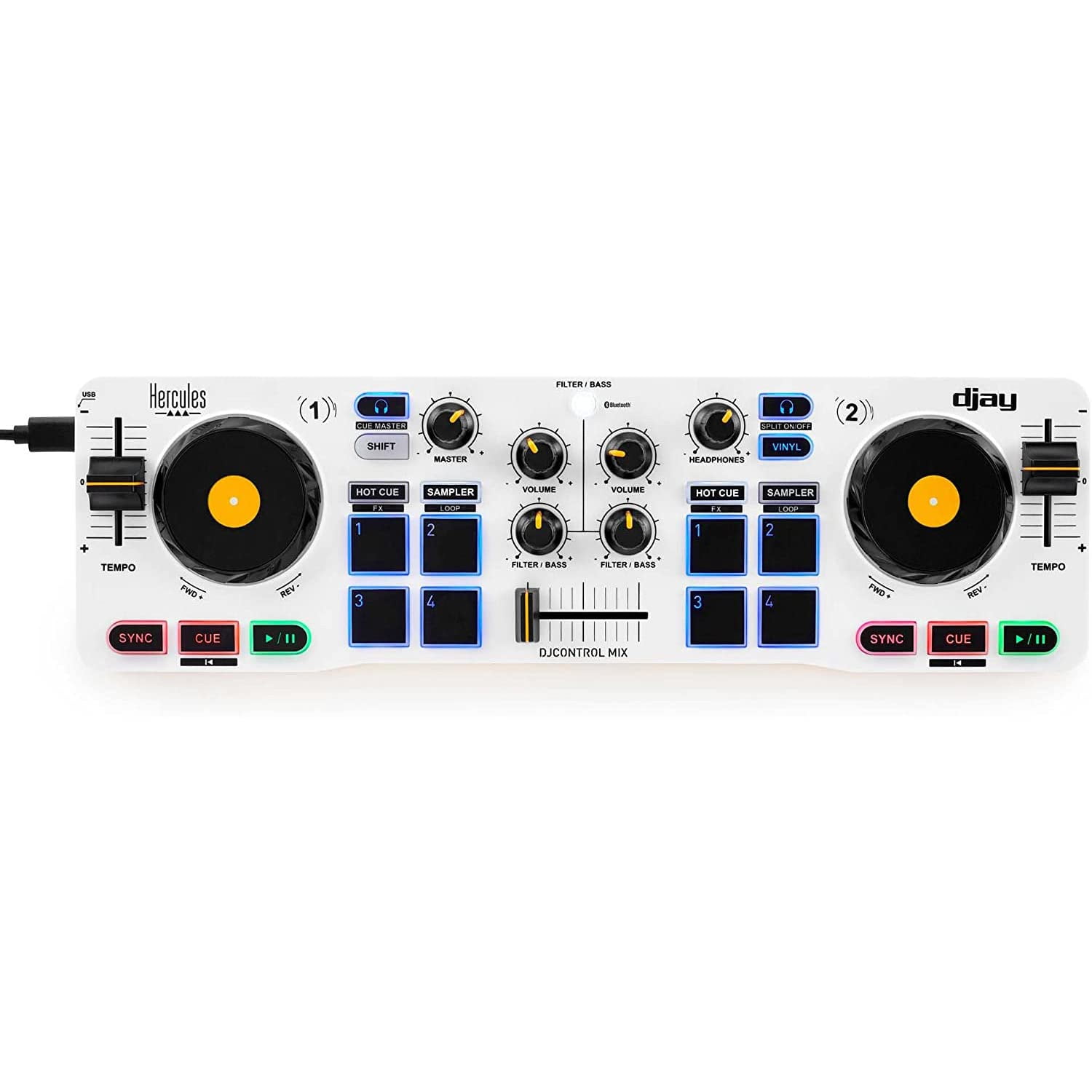 Controlador De Dj Hercules Djcontrol Mix Bluetooth Para Smartphone