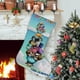 thumbnail image 1 of Fuera del Nido Tema: Calcetines de Navidad, fino lino blanco para colgar en escaleras y chimenea, decoración navideña para el hogar, regalo de Navidad.54cm×38cm, 1 of 5
