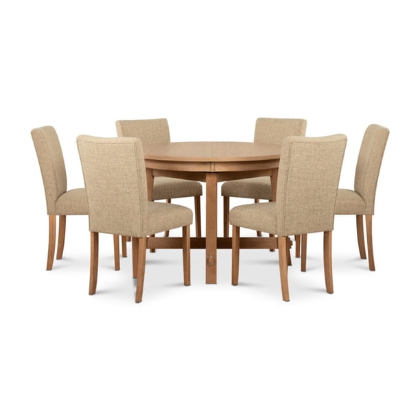 Juego Comedor Preston Extensible 6 Sillas Café - Roble