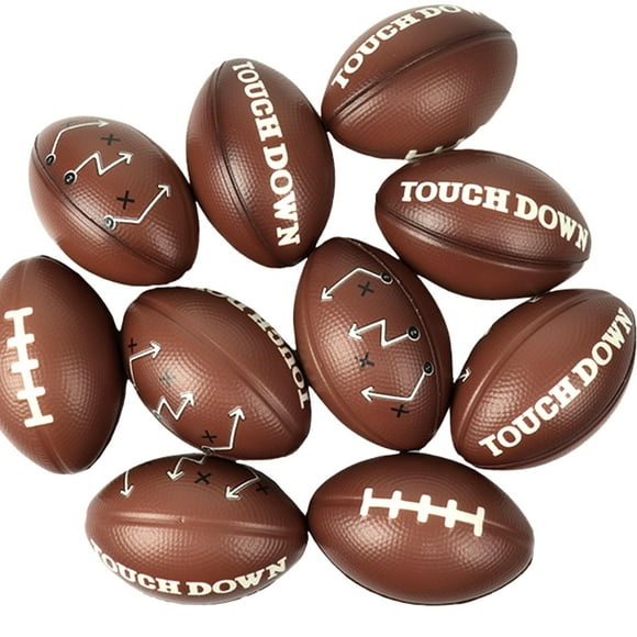 Balón de fútbol de espuma GiftExpress Touchdown impreso de 4 pulgadas, paquete de 12