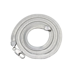 Elbauldejuma - Colgante Cadena Tejido Serpiente Plateado Hipoalergénico