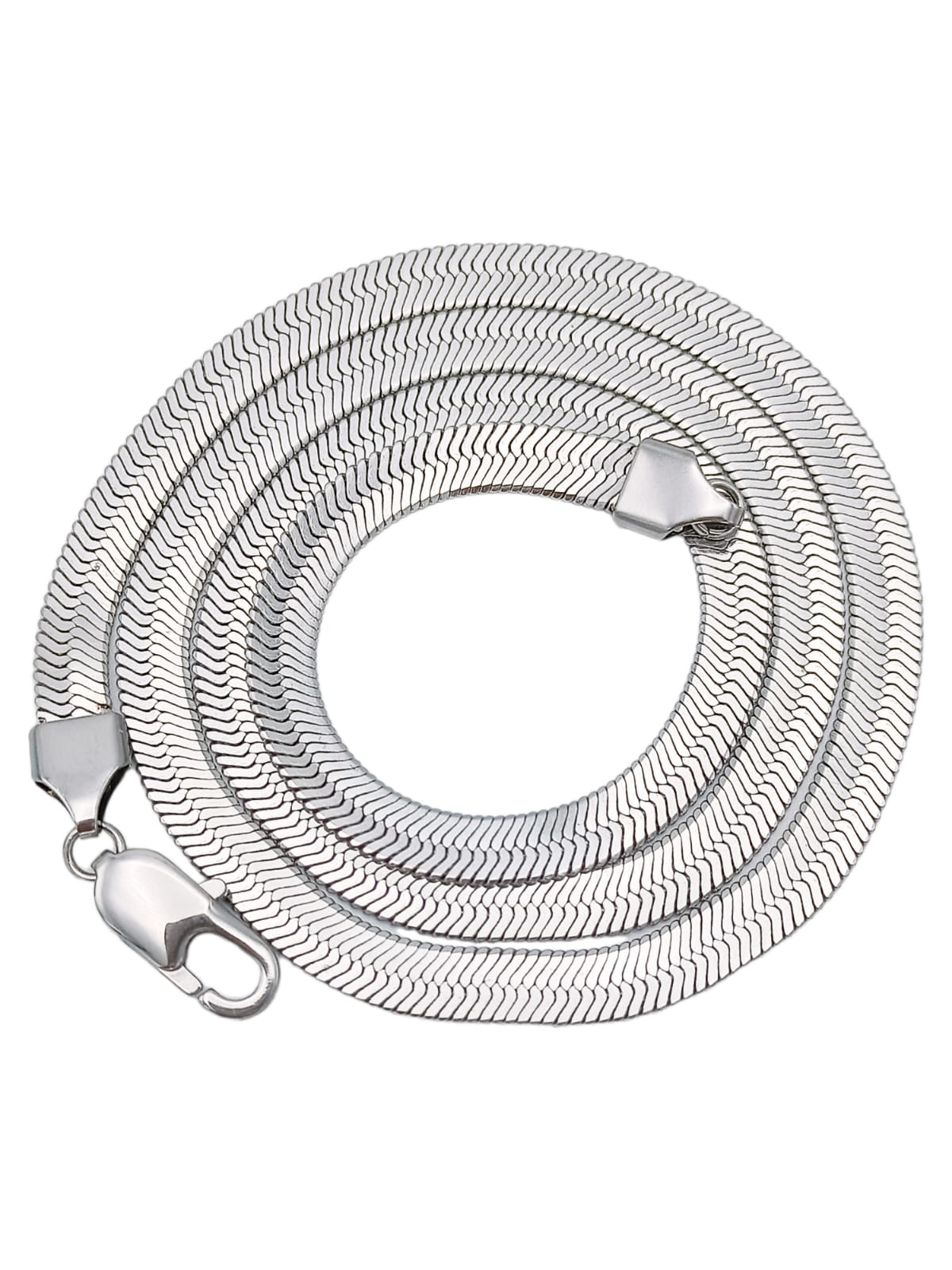 Elbauldejuma - Colgante Cadena Tejido Serpiente Plateado Hipoalergénico