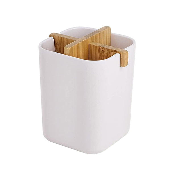 Estante para cepillos de dientes de bambú | Se recibe un cepillo de dientes de pasta de dientes ecológico, resistente y natural.