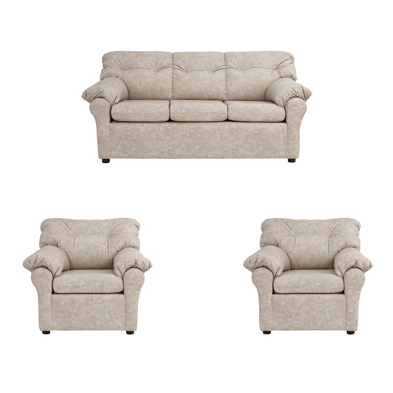 Muebles América - Living América 311 Cuero Auris Beige