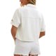 thumbnail image 3 of INSPIRE CHIC Chaqueta de Jean Recortada con Botones y Cuello Vuelto Casual de Manga Corta para Mujer, Talla 2XL, Blanco, 3 of 6